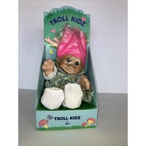 Vintage 90’S Russ Berrie Troll Plush Floral Dress Pink Hair Soft Body NEW BOXED